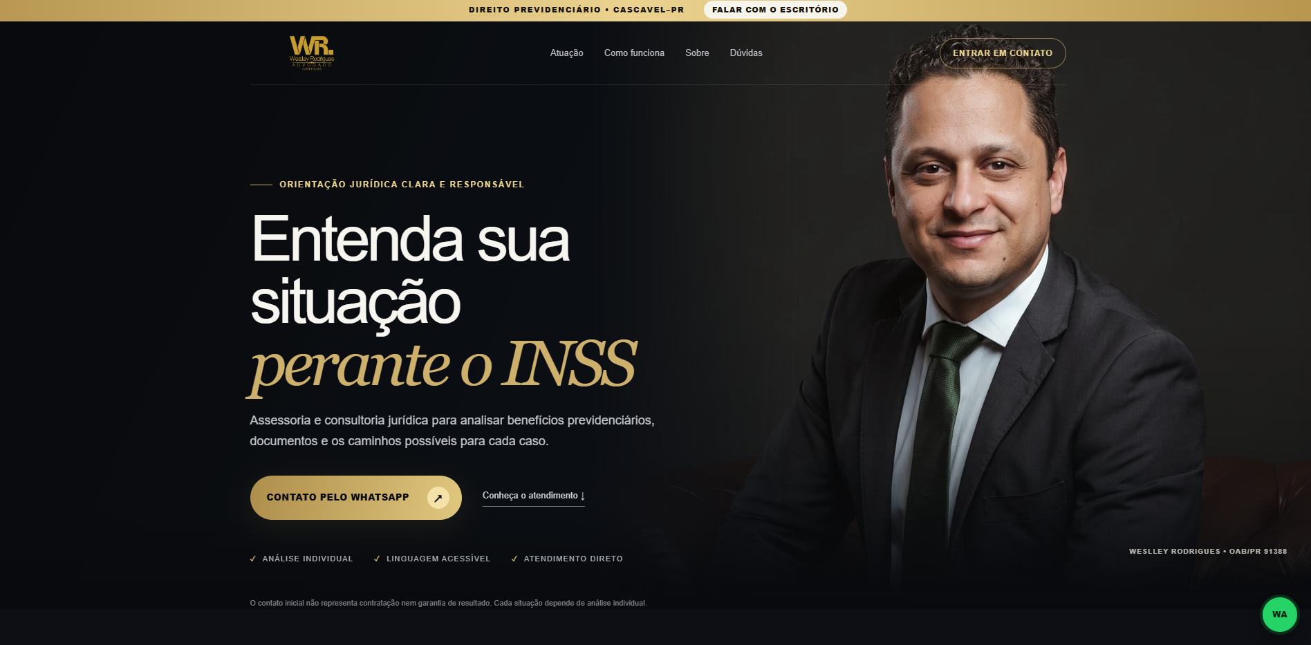 Prévia do site para escritório de advocacia