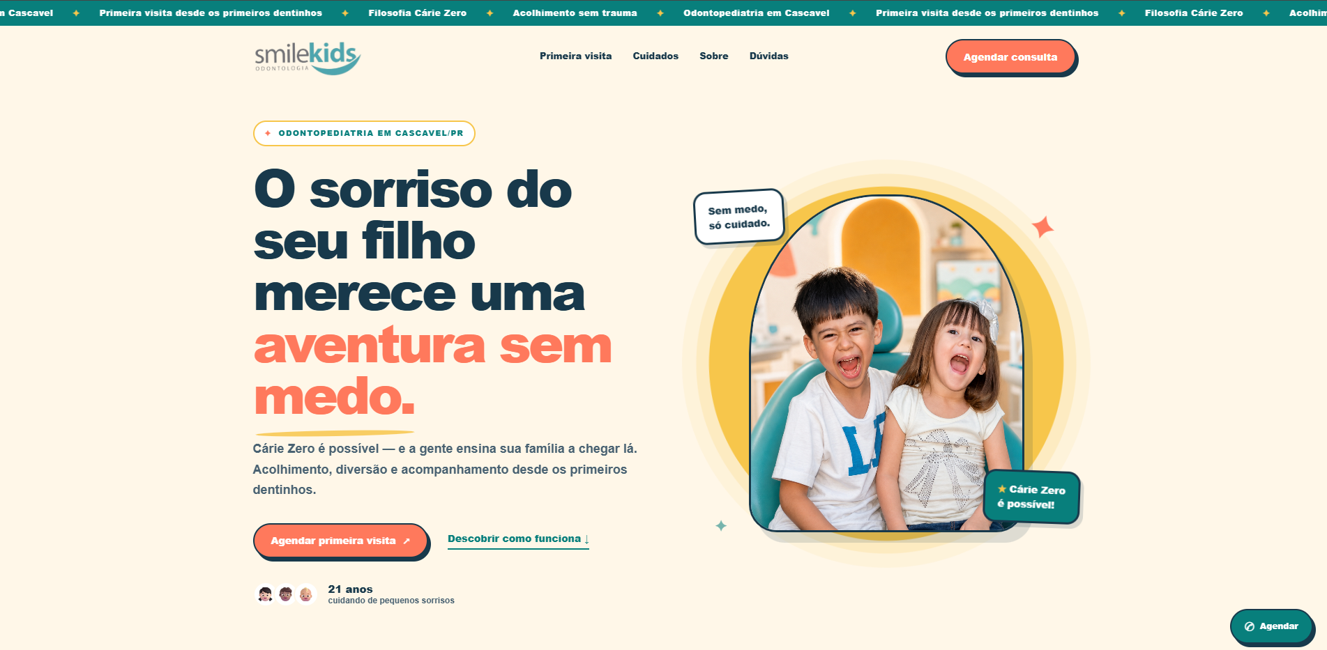 Prévia do site para clínica odontológica